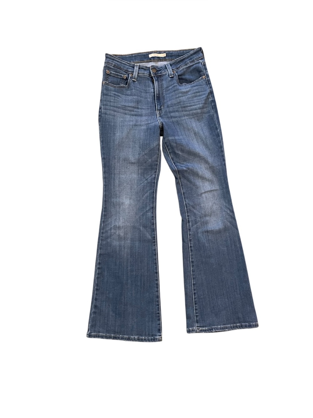 Levi’s 726 Flare Jeans Mid Rise Stretch Medium Wash Blue 29